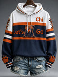Women's Chicago Football Lover Bear Art Printed Haoodie
