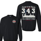 343 Firefighter Memorial Sweatshirt, Forever in Our Hearts 9/11 Anniversary Hoodie