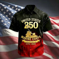 Semiquincentennial 250th Anniversary Marine Corps Chest Pocket Patriotic Shirt