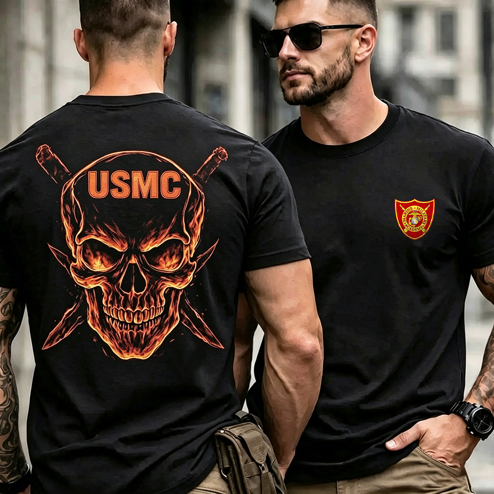 USMC Skull Graphic Men's T‑Shirt