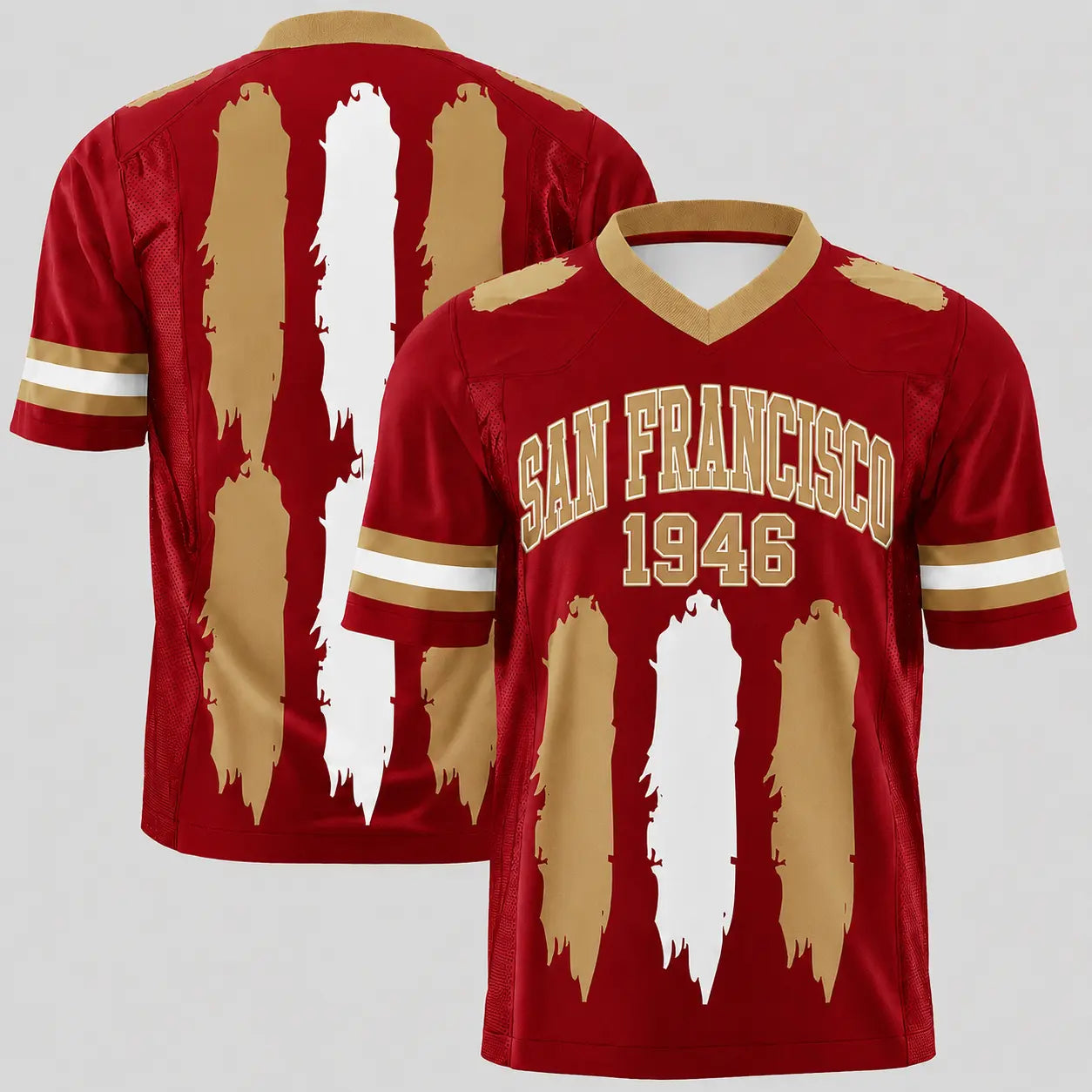 Football Fans V-Neck Jersey for Men Women, Game Day Team Shirt, Quick-Drying Sports Outdoor Jersey, Gifts for Football Lovers - Multiple colors available