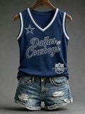 Women's Casual Football Print Tank Top