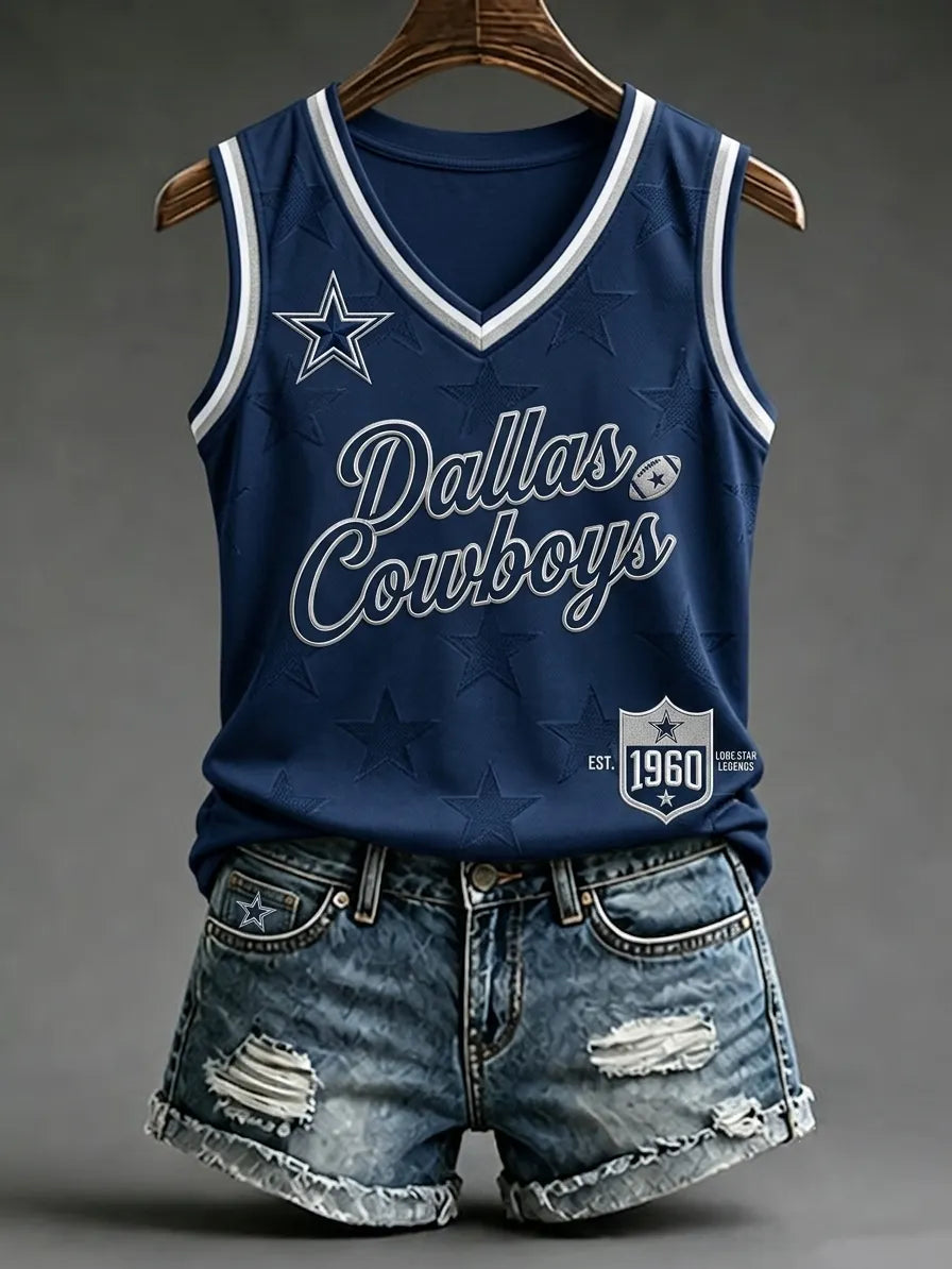 Women's Casual Football Print Tank Top