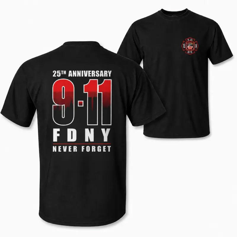 Gradient Red Number Text Men T‑Shirt