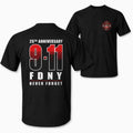 Gradient Red Number Text Men T‑Shirt