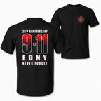 Gradient Red Number Text Men T‑Shirt