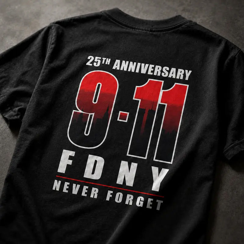 Gradient Red Number Text Men T‑Shirt