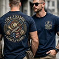 Retro Marine Slogan Print Men's T‑Shirt
