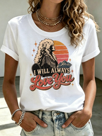 Women'S Country Music Printed Casual T-Shirt