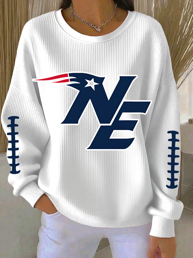 Women's Football Crew-Neck Long-Sleeve Sweatshirt