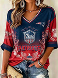 Women's Casual Football Print T-Shirt