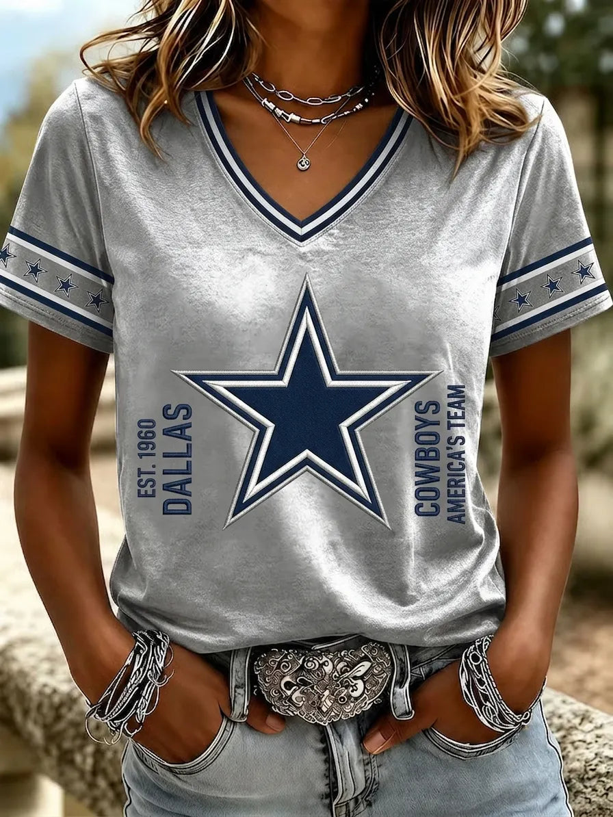 Women's Casual Dallas Cowboys Print T-Shirt