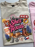 "She's From Texas I Can Tell" Unisex Texas Residents T-shirt