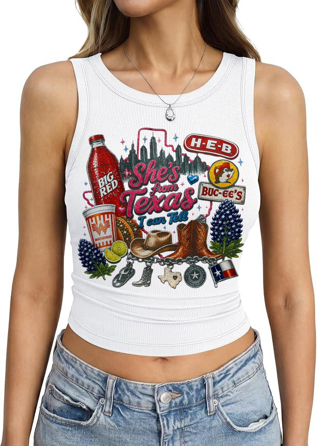 "She's From Texas I Can Tell" Cuffed-sleeve Texas Residents Vest