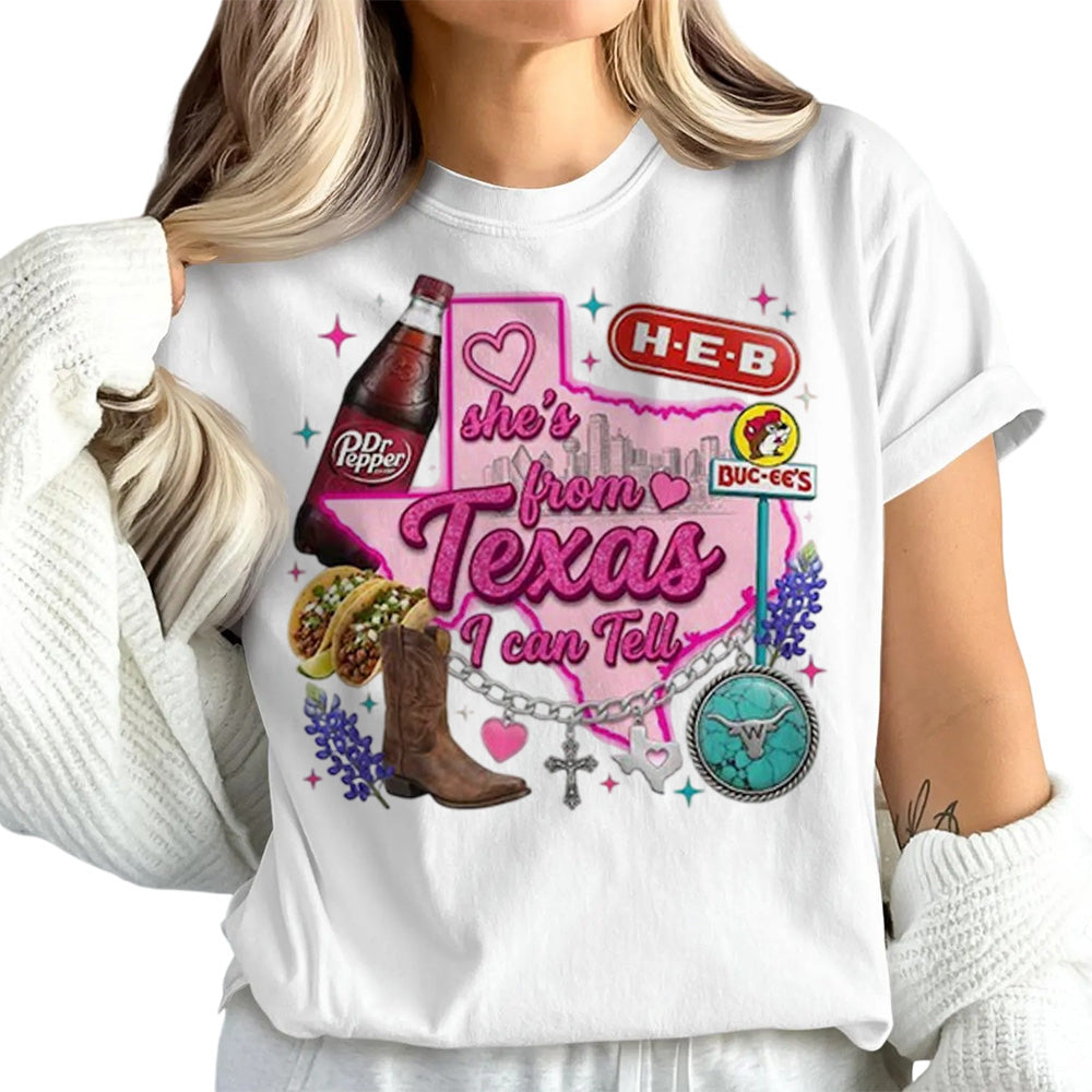 She's From Texas I Can Tell Unisex Cuffed-sleeve T-shirt