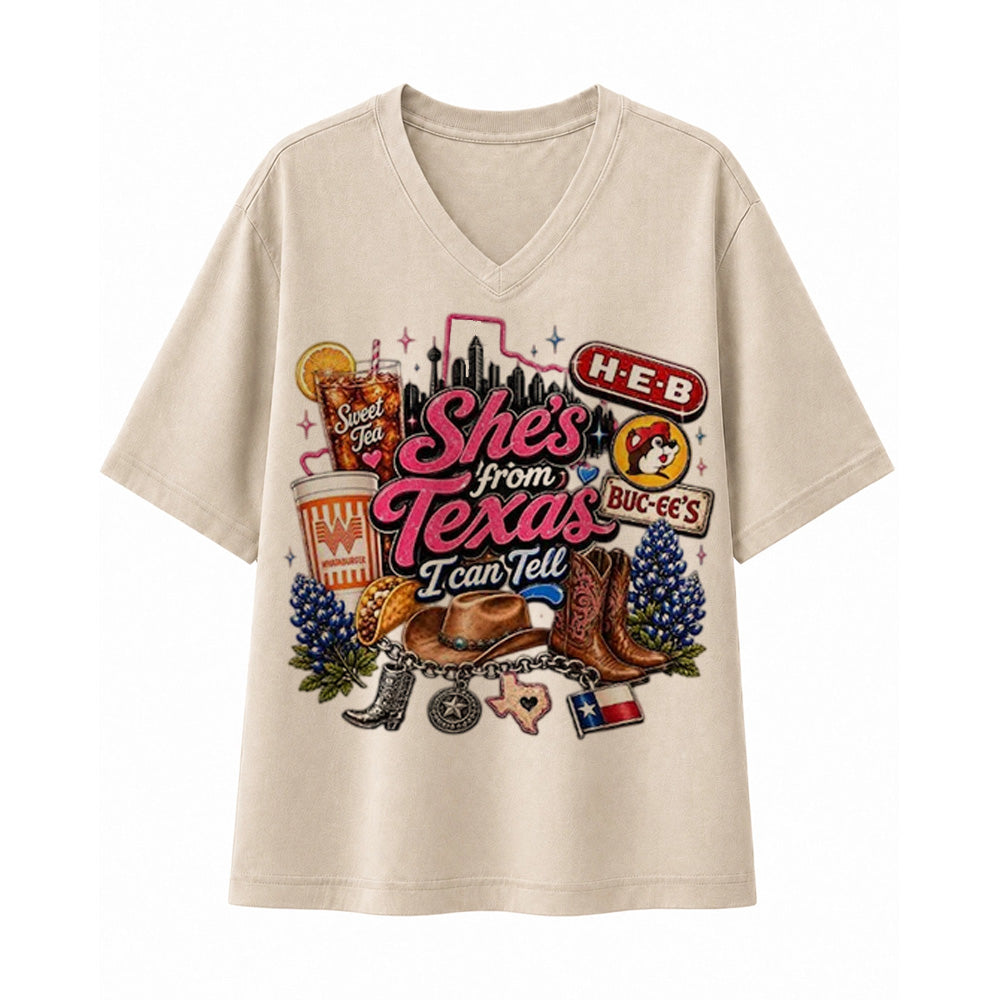 She's From Texas I Can Tell Tee Southern State Pride Gift
