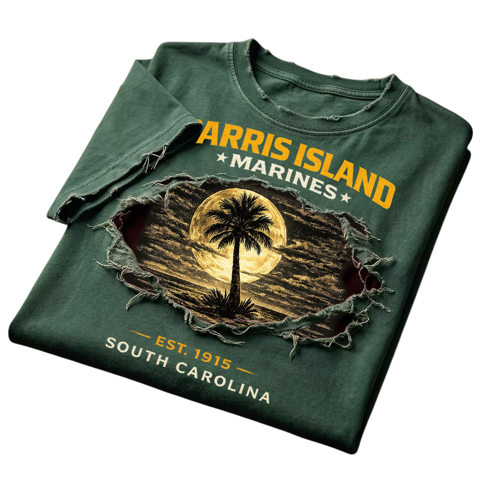 Parris Island Marines South Carolina Distressed T-Shirt