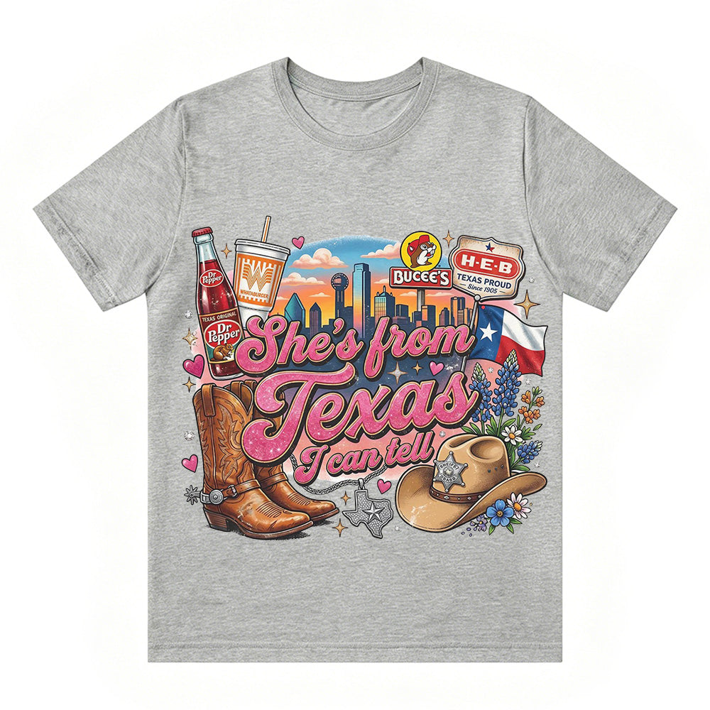 "She's From Texas I Can Tell" Texas T-shirt