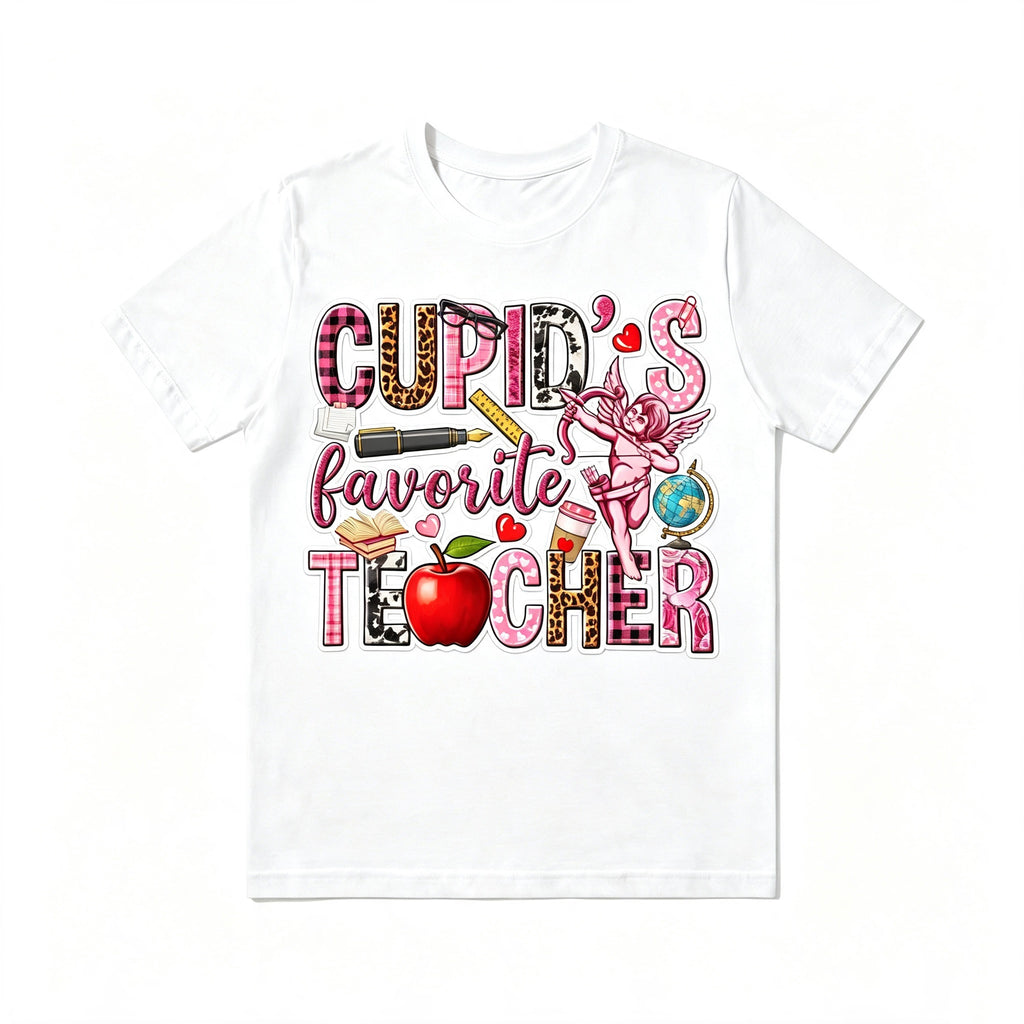 Retro Western Cowgirl Cupid's Favorite Teacher Valentine Tee