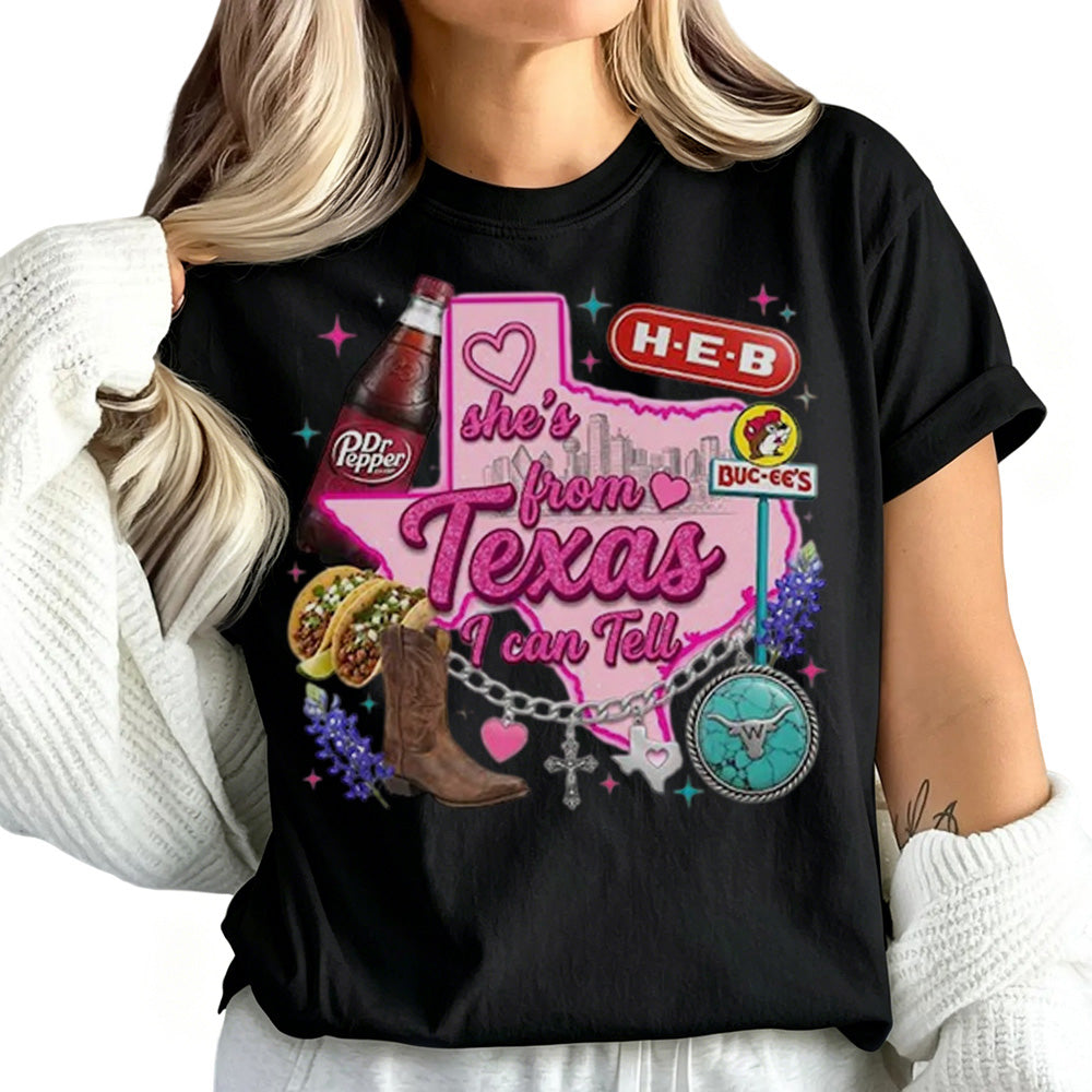 She's From Texas I Can Tell Unisex Cuffed-sleeve T-shirt