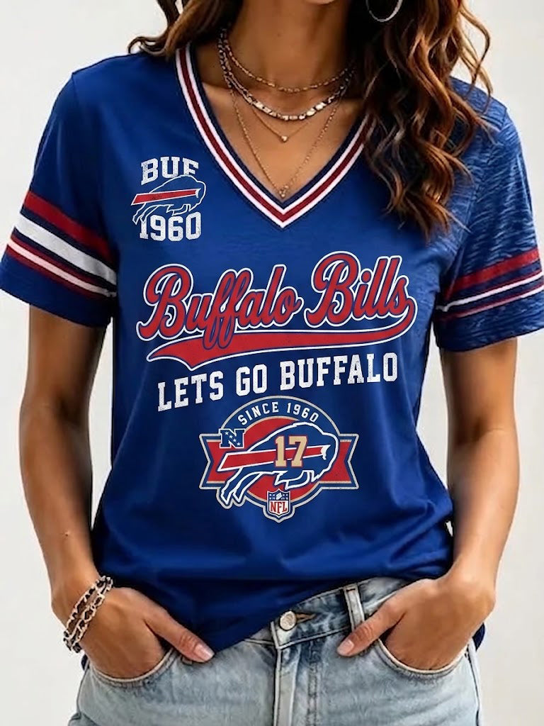 Women's Football Fan V-Neck T-Shirt