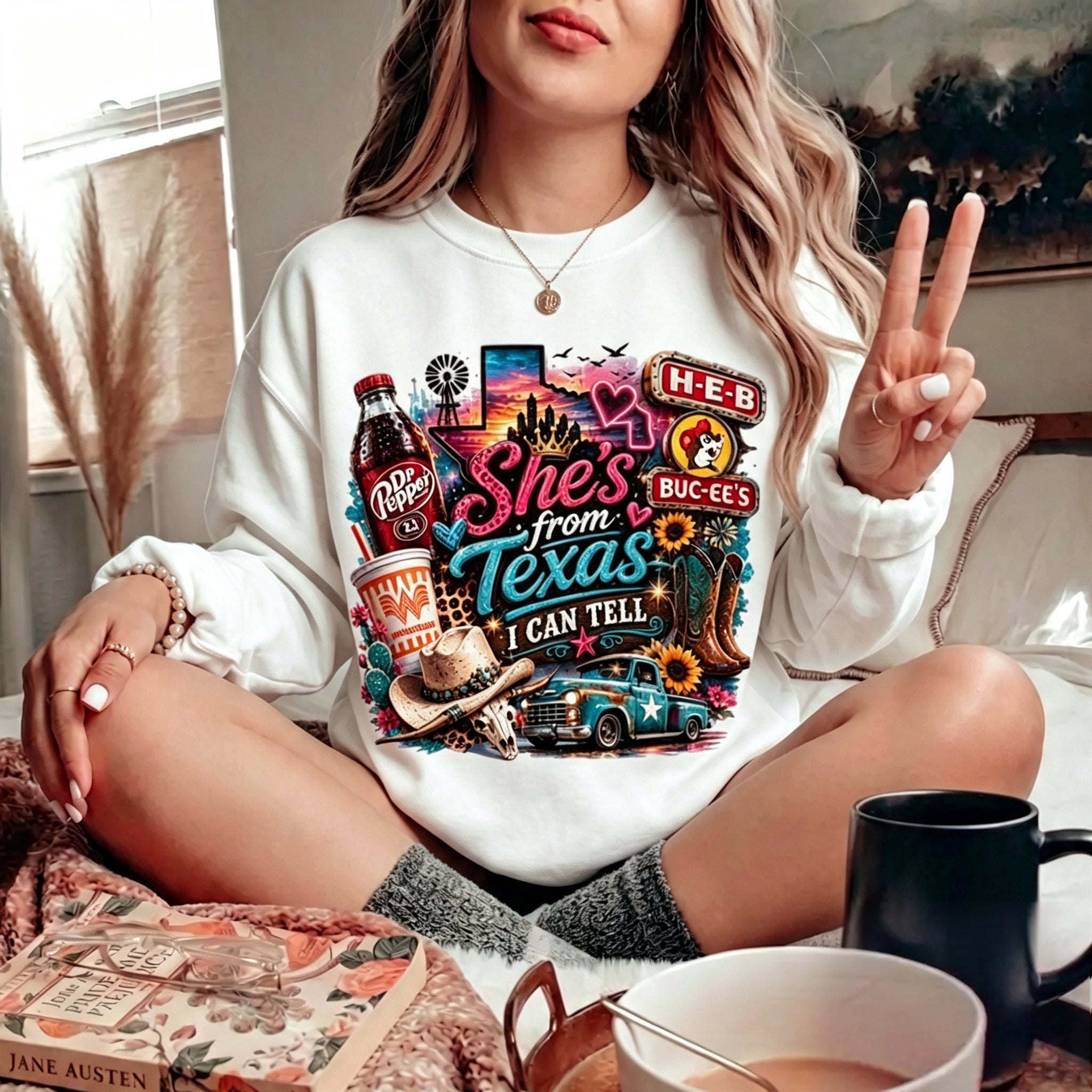 She's From Texas I Can Tell Graphic Sweatshirt
