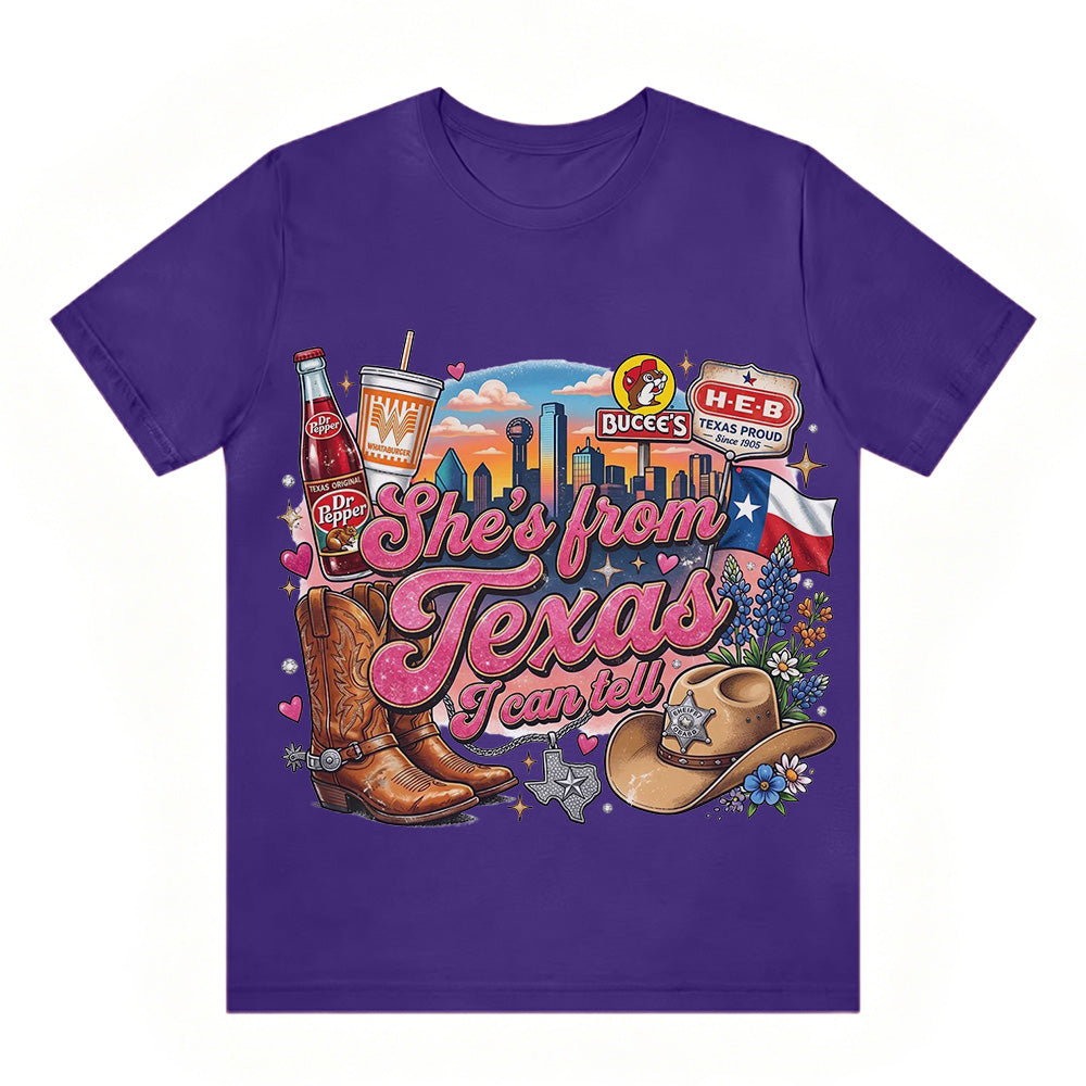 "She's From Texas I Can Tell" Texas T-shirt