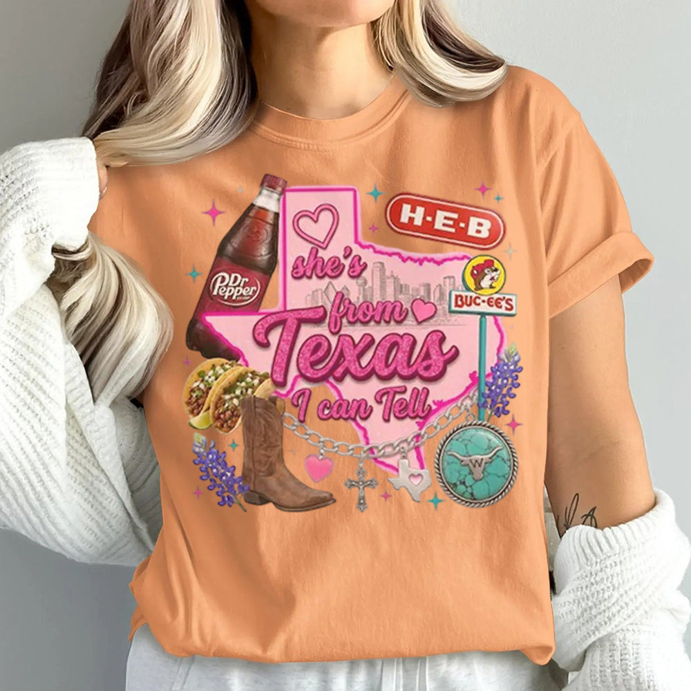 She's From Texas I Can Tell Unisex Cuffed-sleeve T-shirt