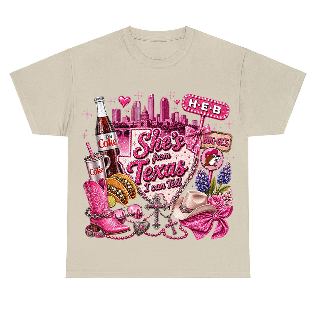 She's From Texas I Can Tell  Western Cowgirl T-shirt Texas Lover Gift