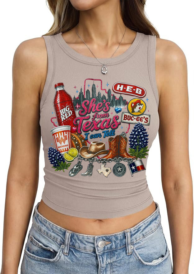 "She's From Texas I Can Tell" Cuffed-sleeve Texas Residents Vest