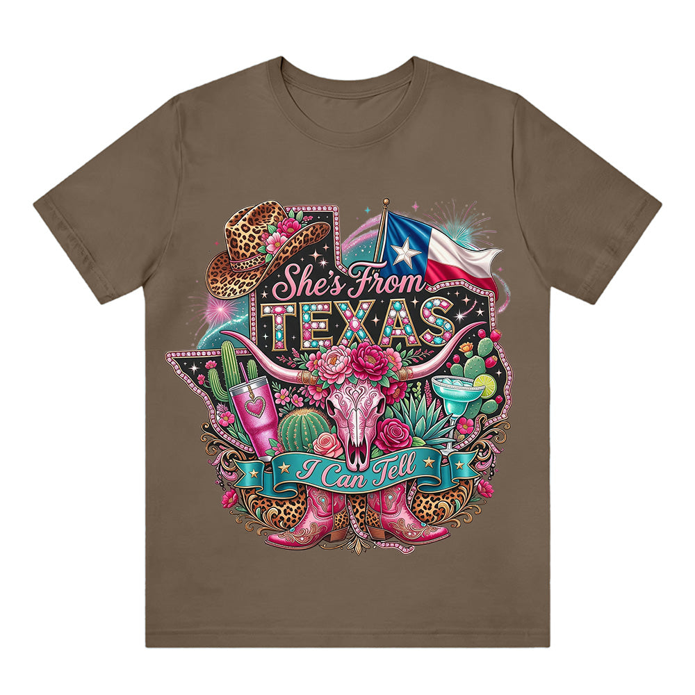 "She's From Texas I Can Tell" Unisex Texas Residents T-shirt