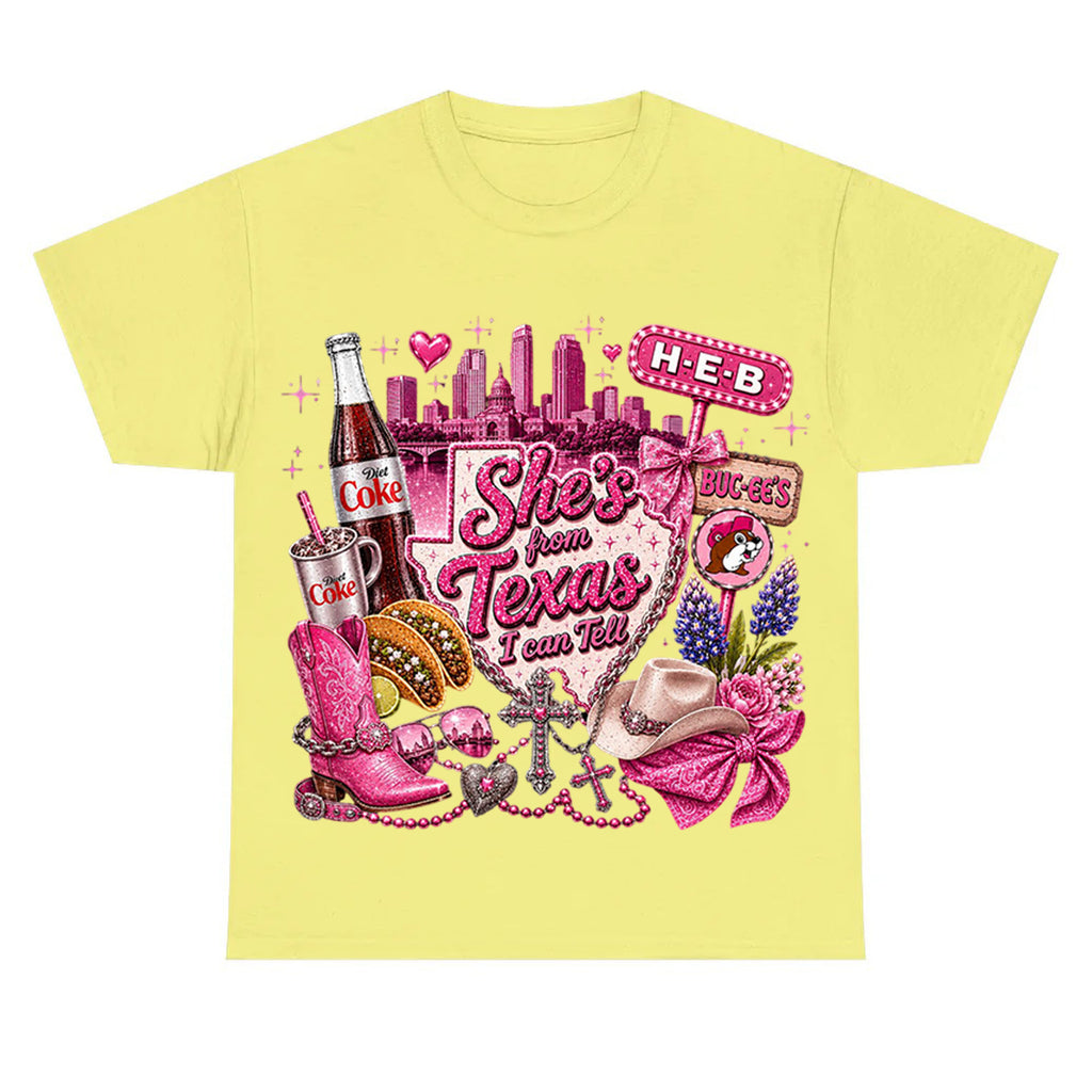 She's From Texas I Can Tell  Western Cowgirl T-shirt Texas Lover Gift