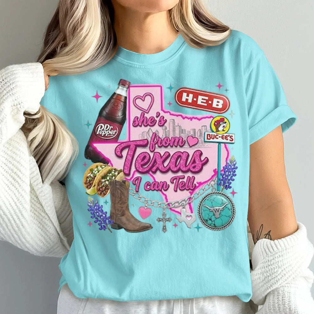 She's From Texas I Can Tell Unisex Cuffed-sleeve T-shirt