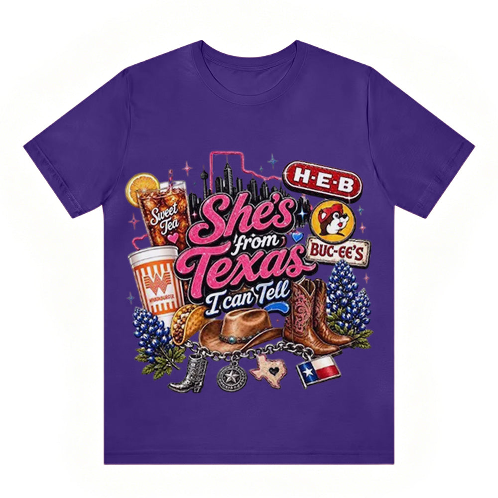 "She's From Texas I Can Tell" Unisex Texas Residents T-shirt