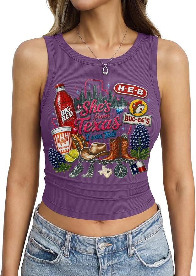 "She's From Texas I Can Tell" Cuffed-sleeve Texas Residents Vest