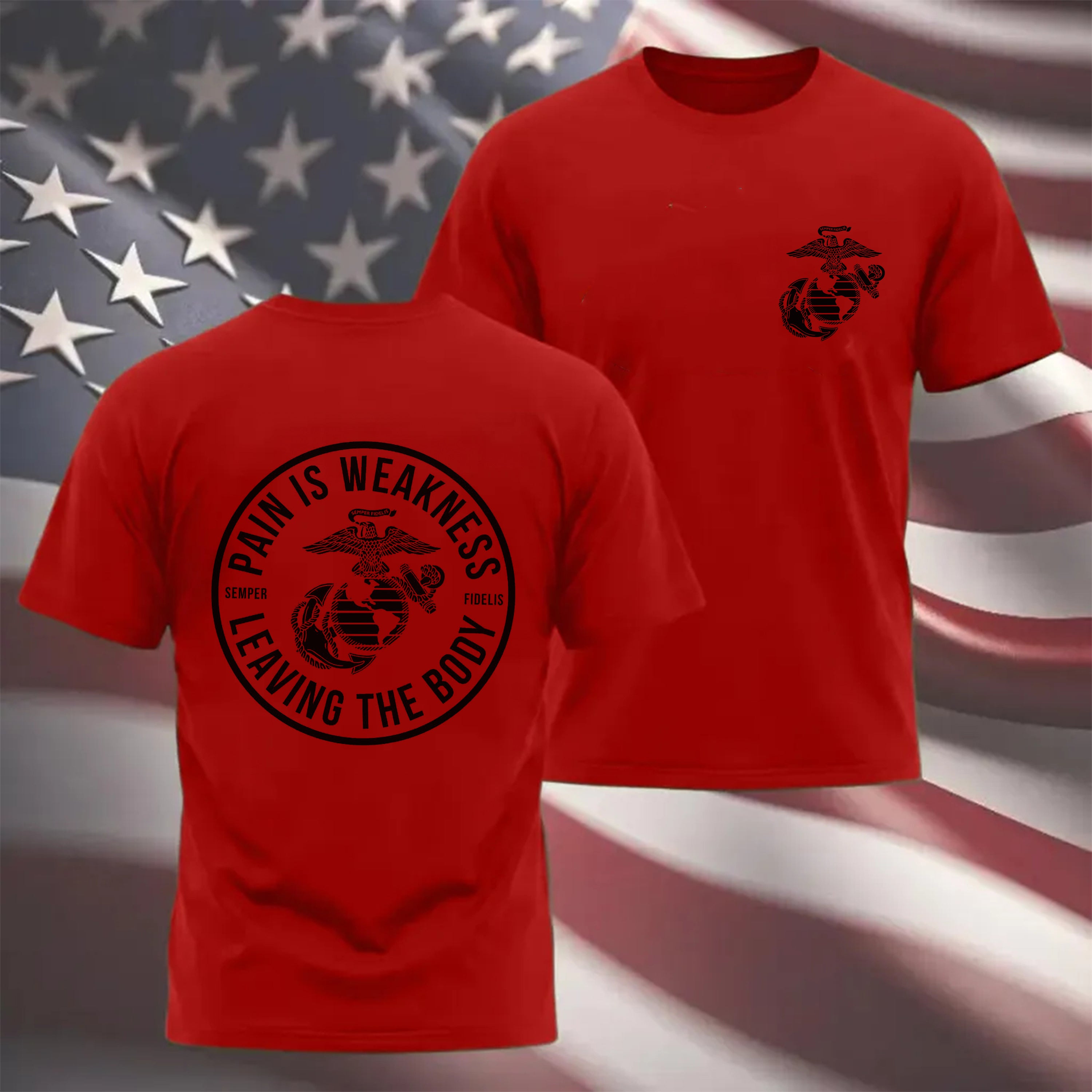 USMC Pain Is Weakness Leaving The Body T-shirt