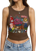 "She's From Texas I Can Tell" Cuffed-sleeve Texas Residents Vest