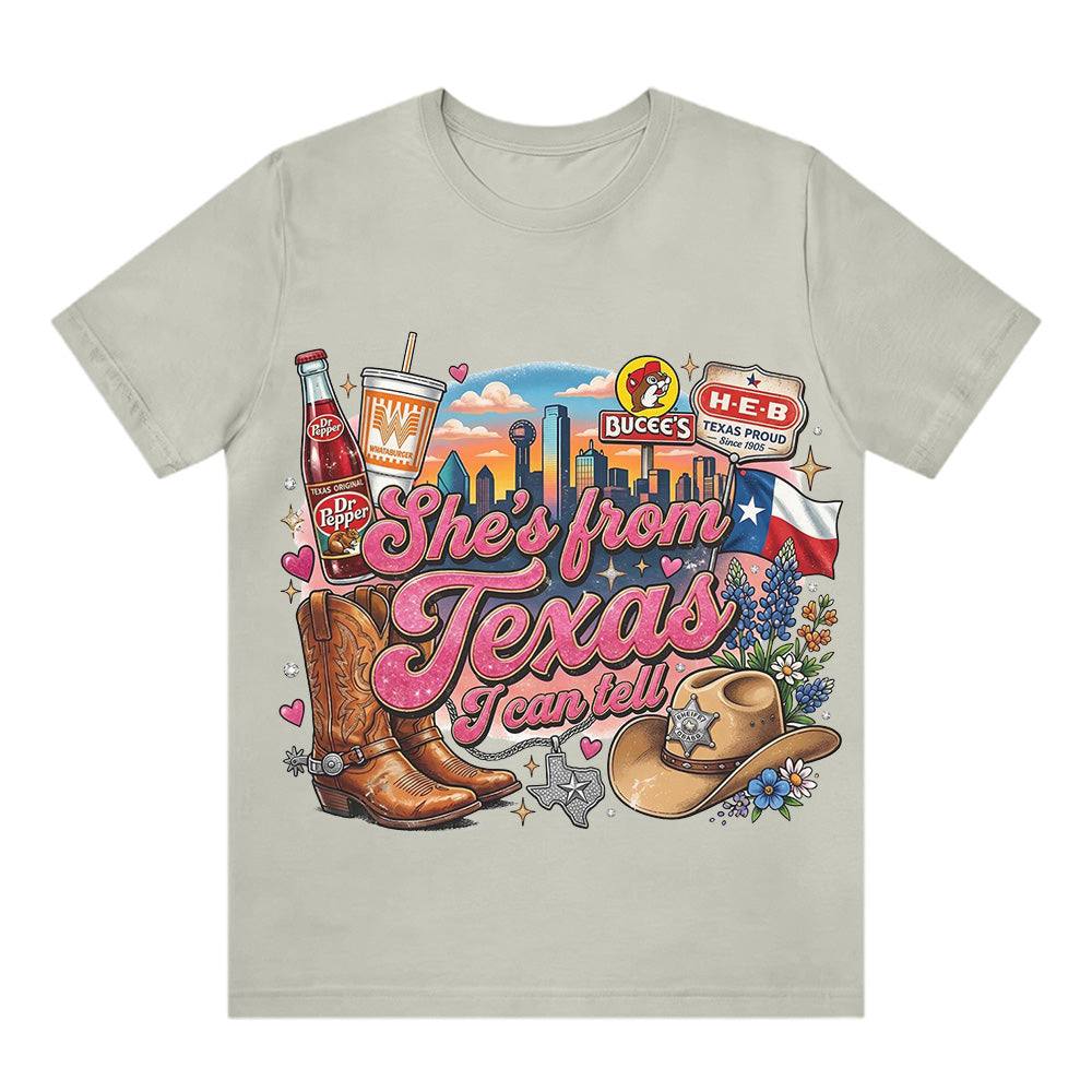"She's From Texas I Can Tell" Texas T-shirt