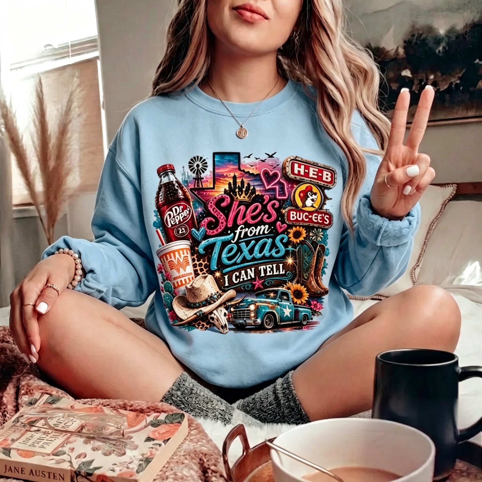 She's From Texas I Can Tell Graphic Sweatshirt