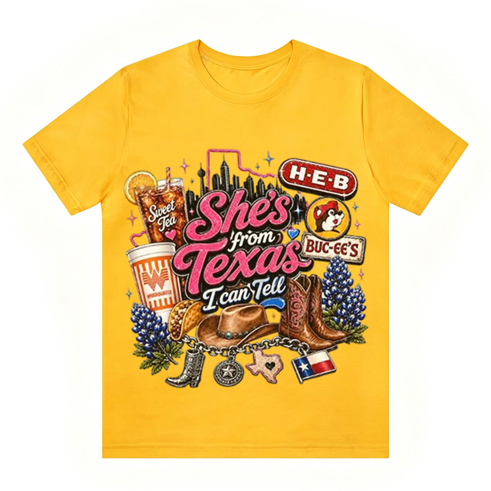 "She's From Texas I Can Tell" Unisex Texas Residents T-shirt