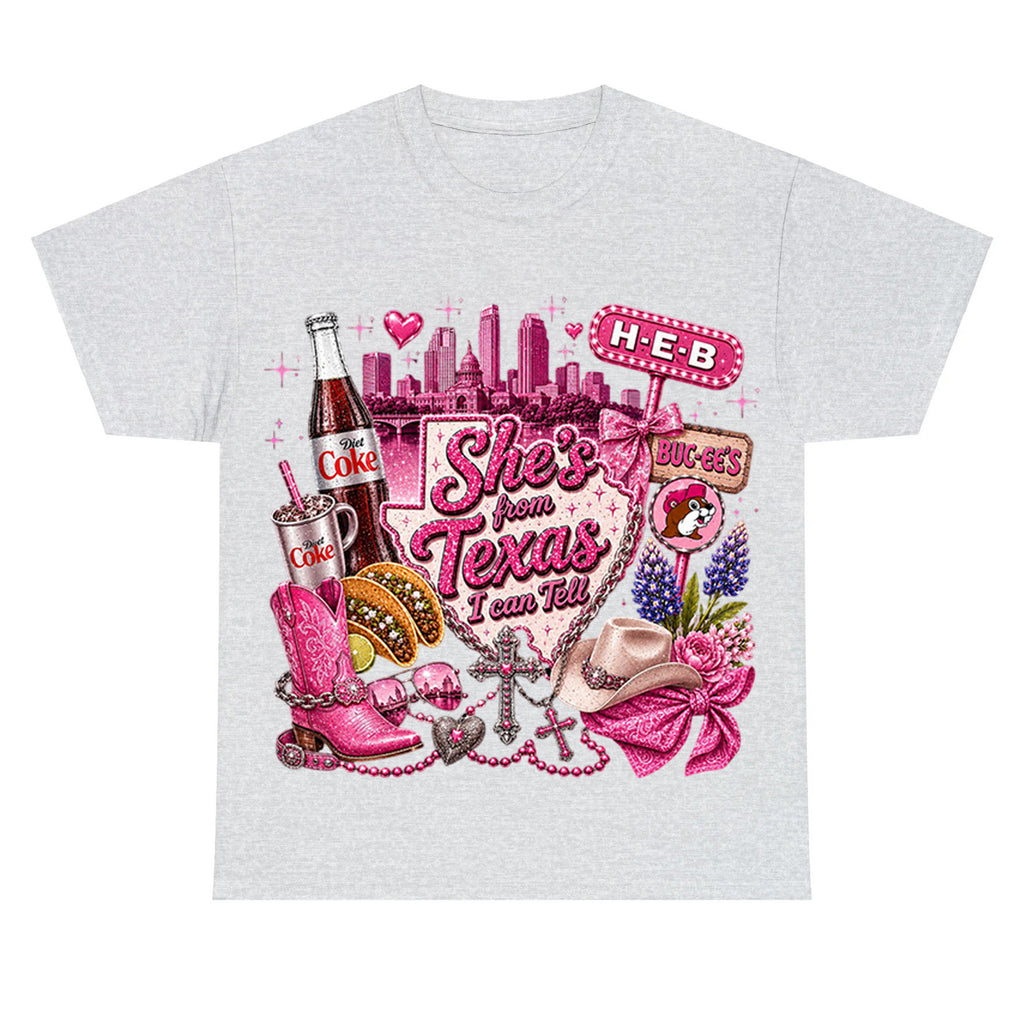 She's From Texas I Can Tell  Western Cowgirl T-shirt Texas Lover Gift