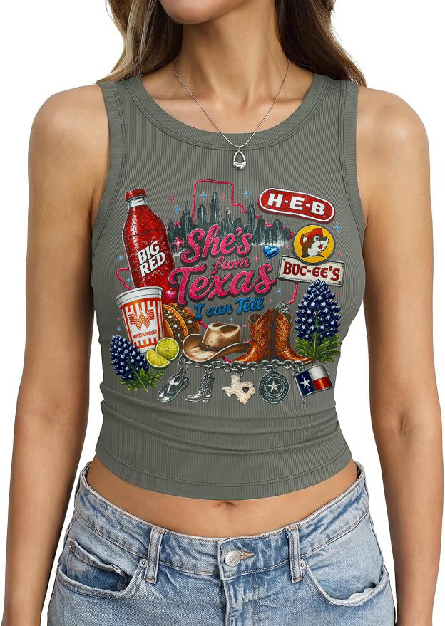 "She's From Texas I Can Tell" Cuffed-sleeve Texas Residents Vest