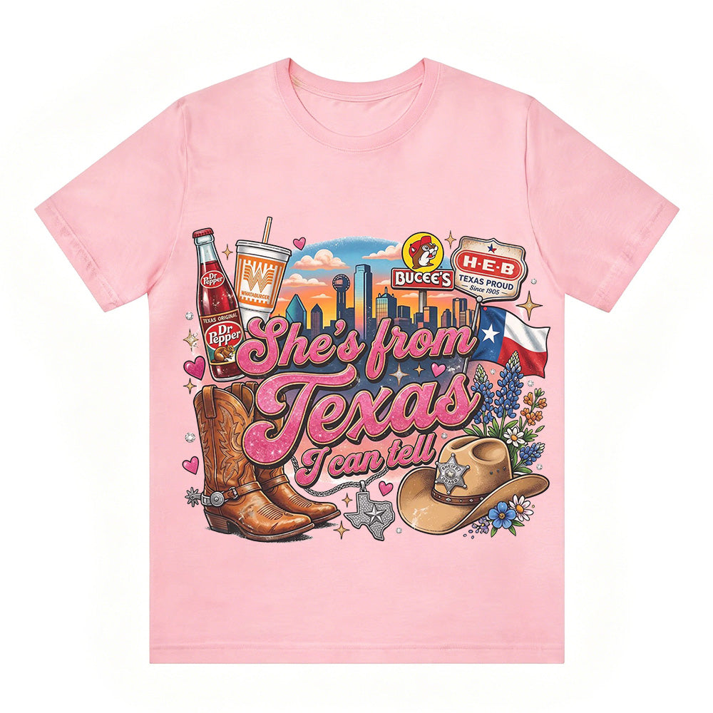 "She's From Texas I Can Tell" Texas T-shirt