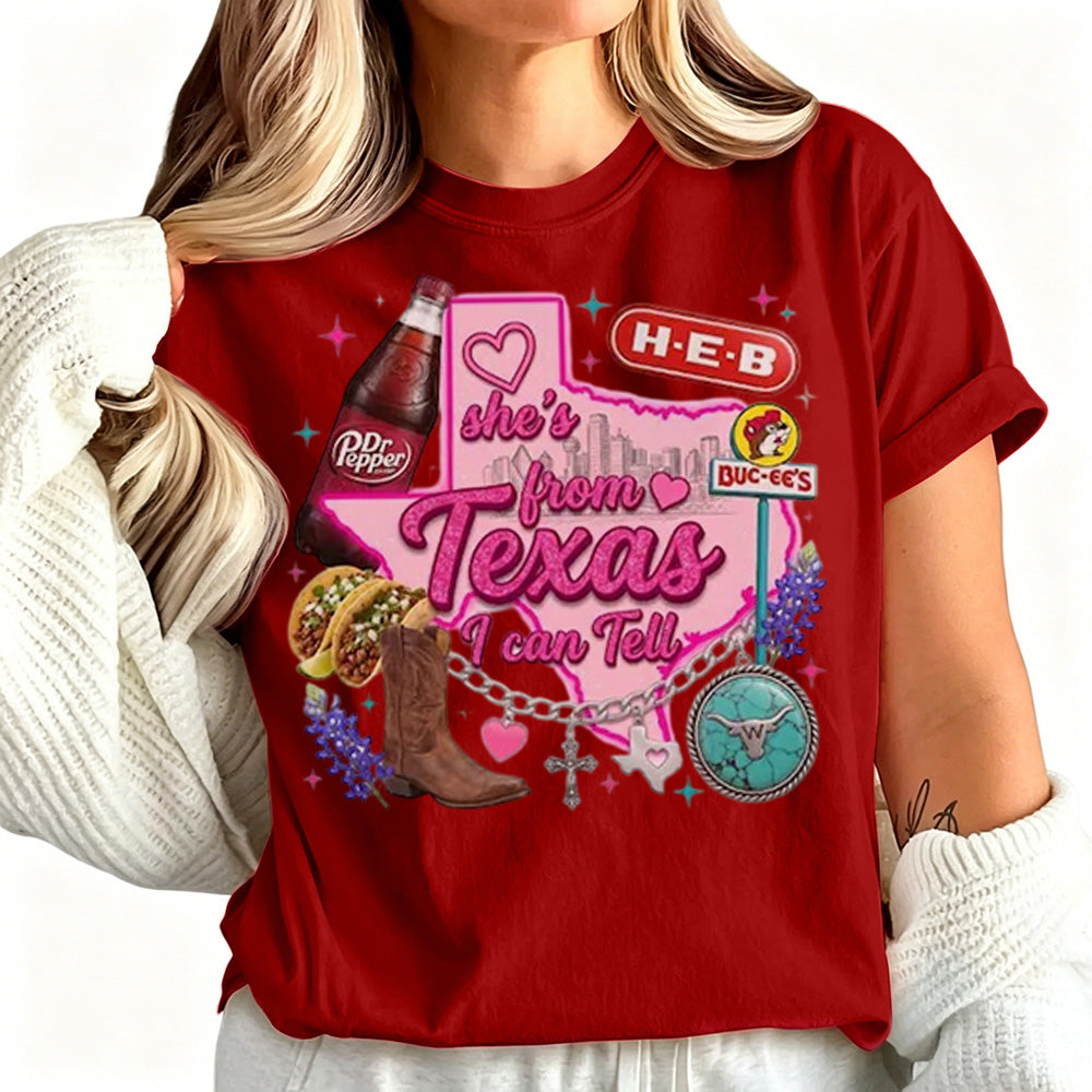 She's From Texas I Can Tell Unisex Cuffed-sleeve T-shirt