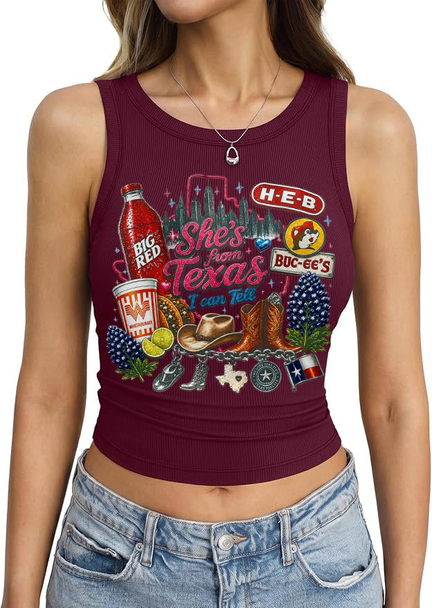"She's From Texas I Can Tell" Cuffed-sleeve Texas Residents Vest