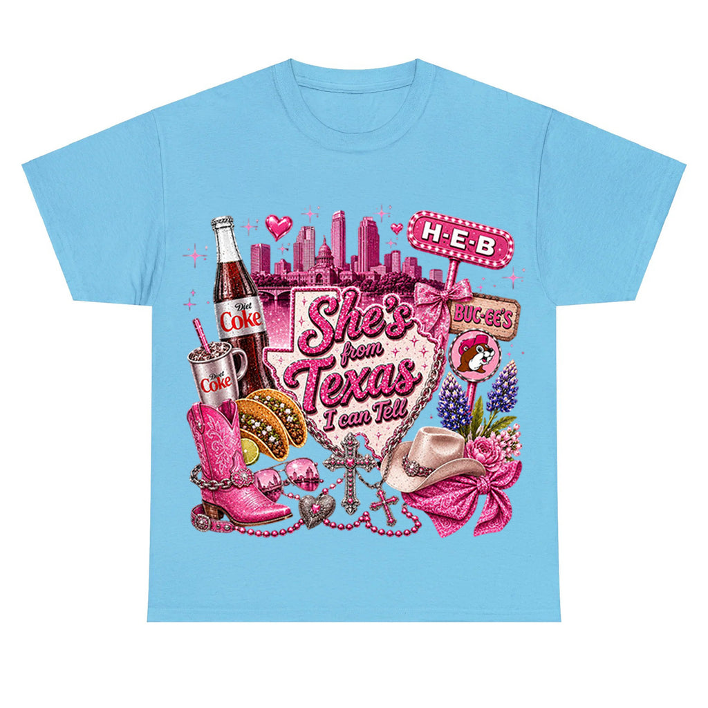 She's From Texas I Can Tell  Western Cowgirl T-shirt Texas Lover Gift