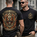 Retro Skull Devil Dogs Graphic Print Men's T‑Shirt