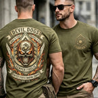 Retro Skull Devil Dogs Graphic Print Men's T‑Shirt