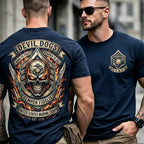 Retro Skull Devil Dogs Graphic Print Men's T‑Shirt