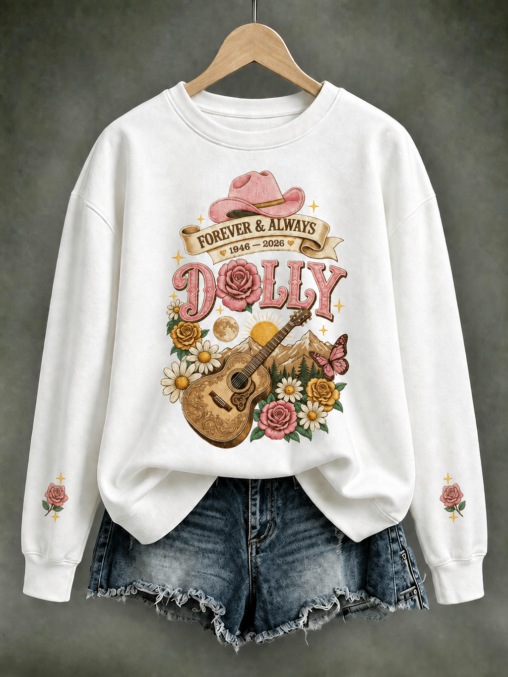 Women'S Commemorative Printed Round Neck Sweatshirt